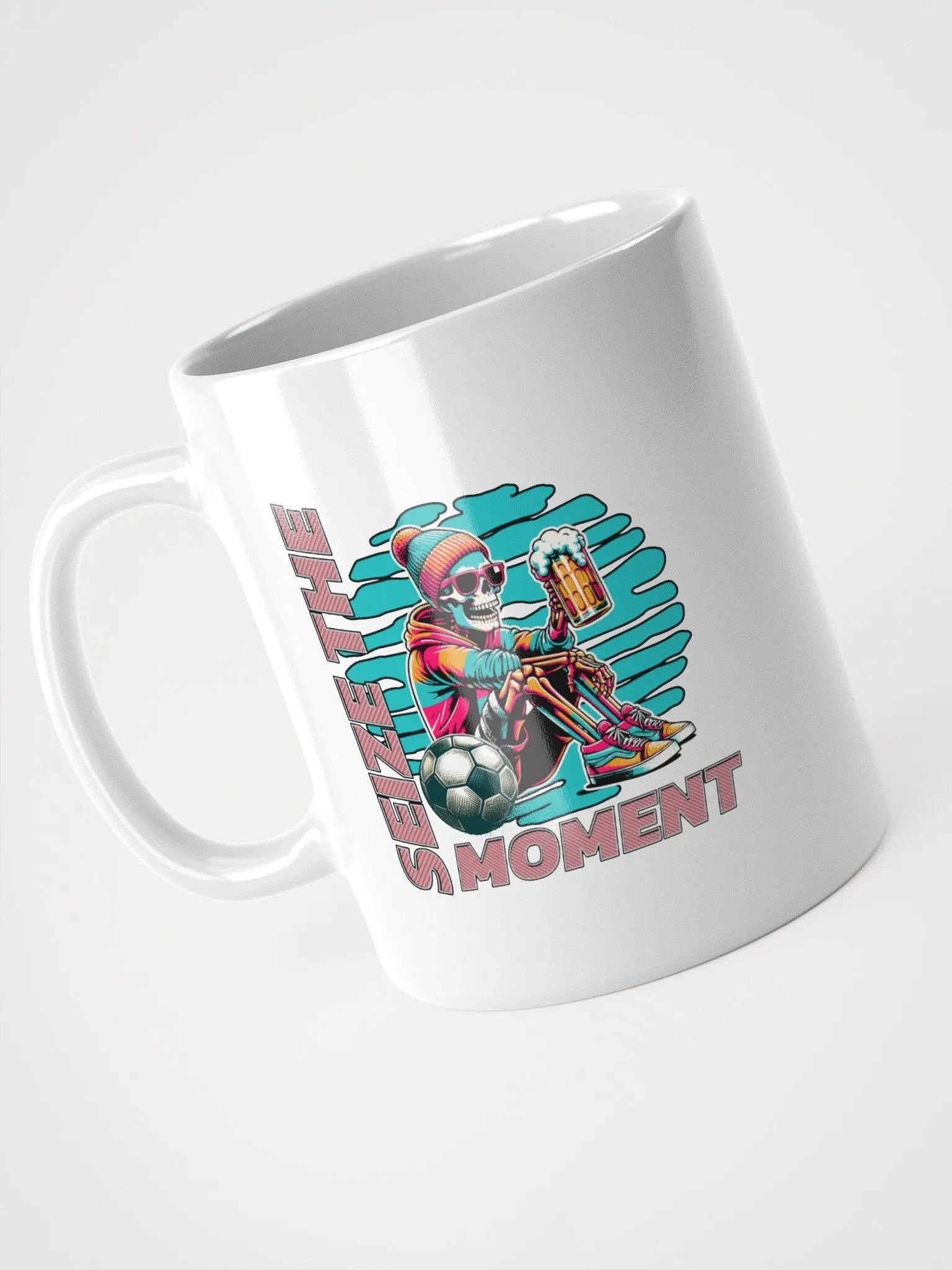 Seize The Moment Skeleton Beer Soccer Vibrant Mug product image (2)