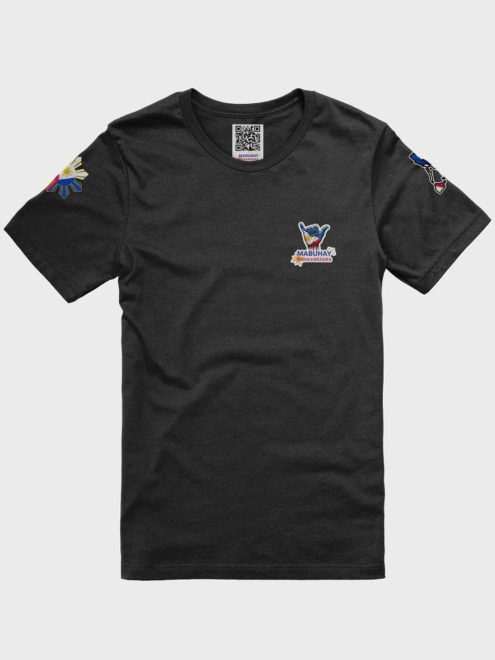 Mabuhay Innovations Supporter T-Shirt with Vibrant Philippine Flag Shaka Hang Loose Hand Gesture Sign product image (1)
