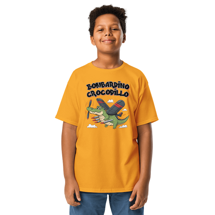 Bombardino Crocodilo – Cartoon Brainrot Kid Tee product image (1)