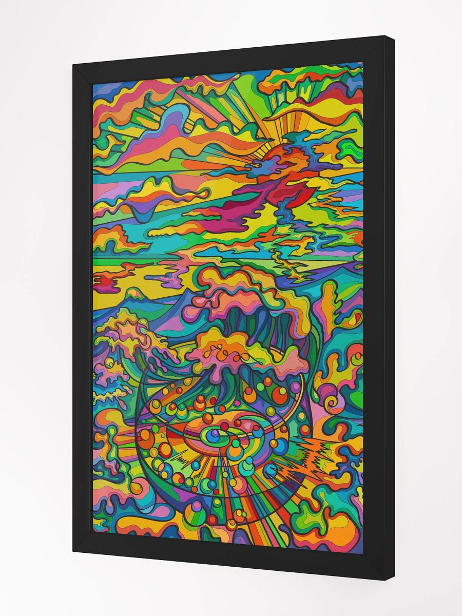 Vibrant Ayous Wood Framed Poster - Sunset & Glass product image (2)