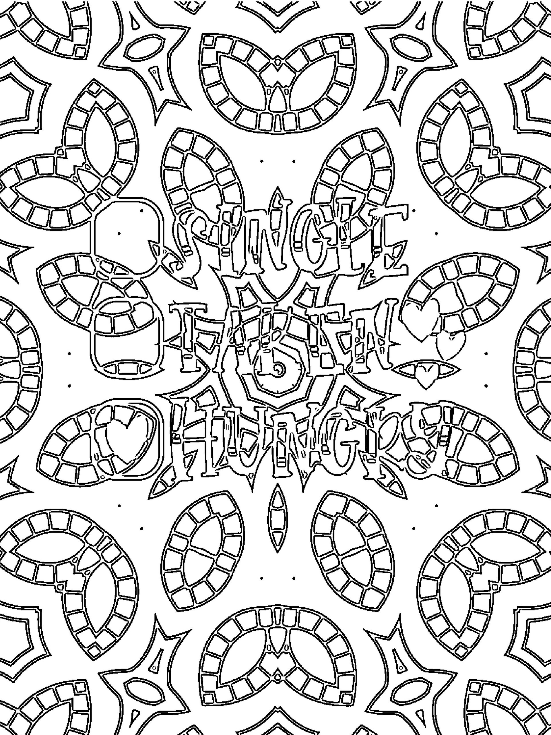 Valentine Quotes Coloring Book for Singles-Cupid Rhymes with Stupid: Funny Anti Celebration Love Slogans to Color product image (9)