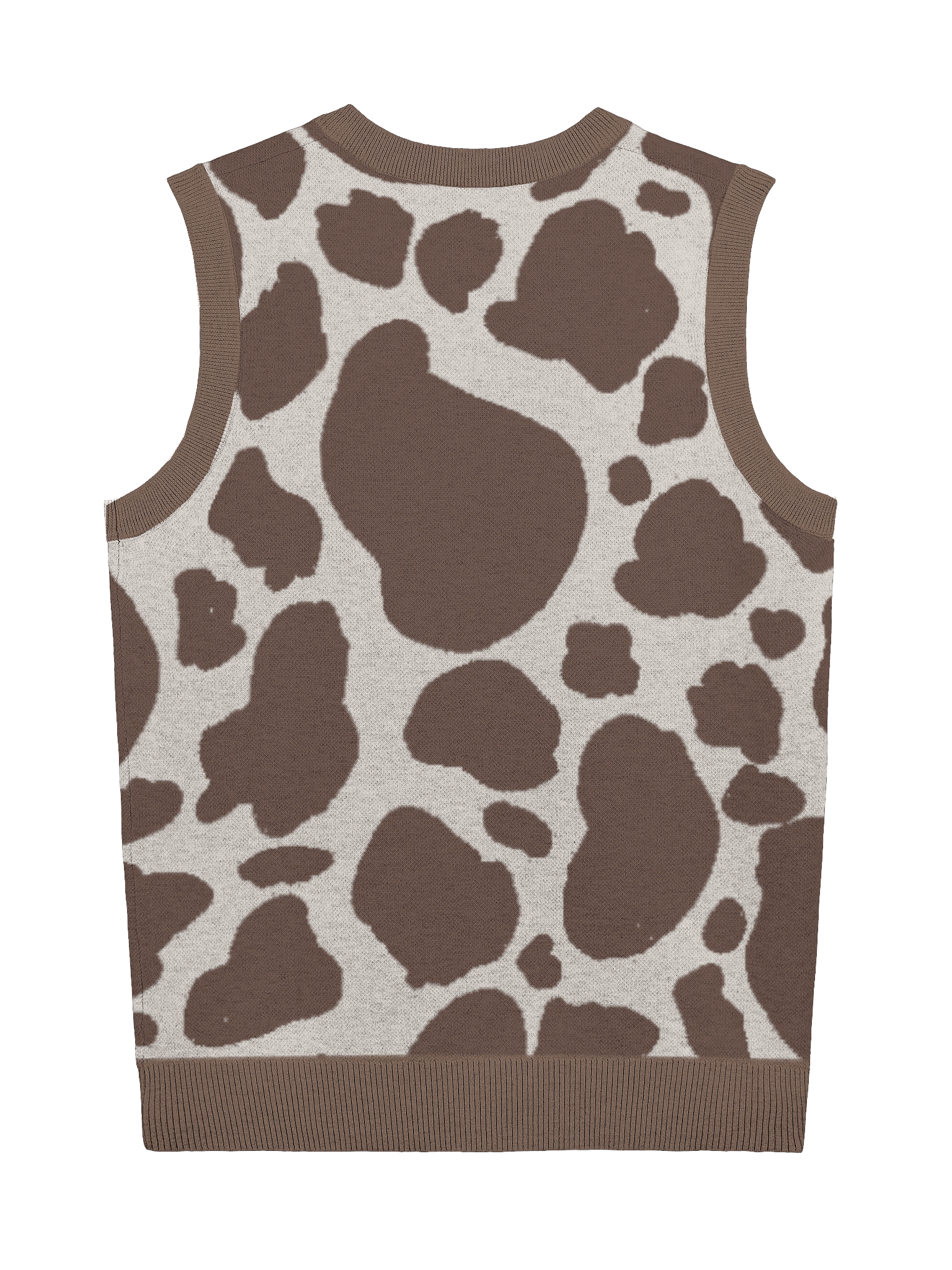 BLVD Cow Print Sweater Vest Brown product image (2)