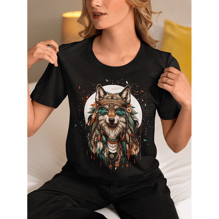 Mystic Moonlit Wolf - TShirt product image (1)