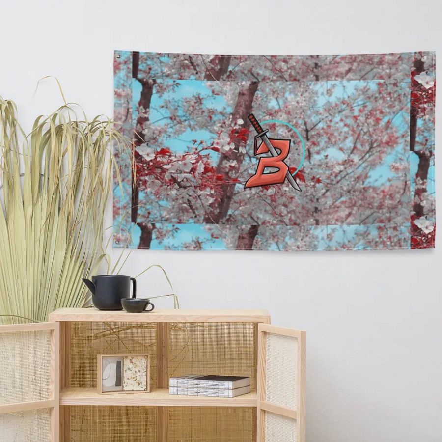 Bumio cherry blossom flag product image (7)