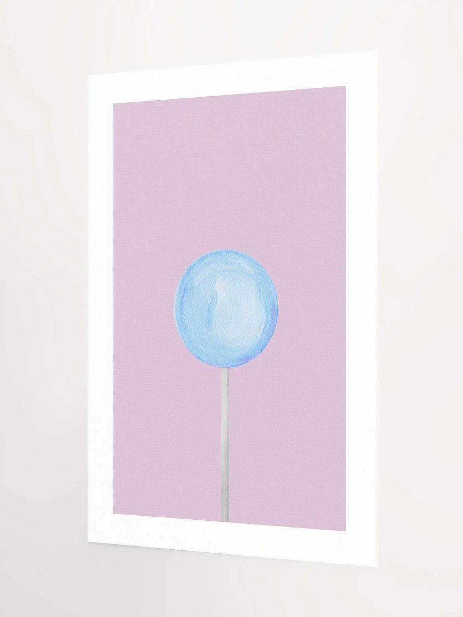 Minimalist Blue Lollipop on Lavender Background Wall Art product image (9)