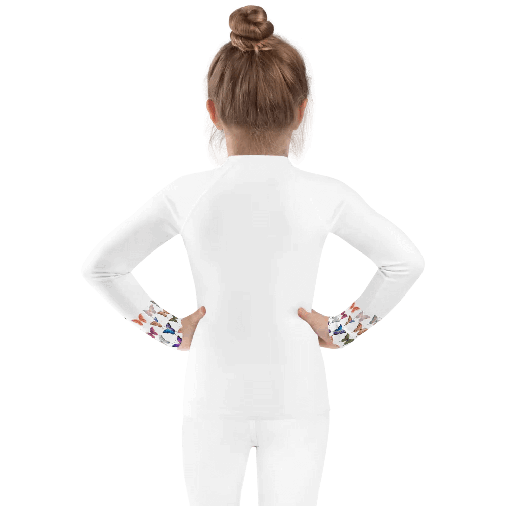 Butterfly Magic Kids White Rash Guard product image (4)