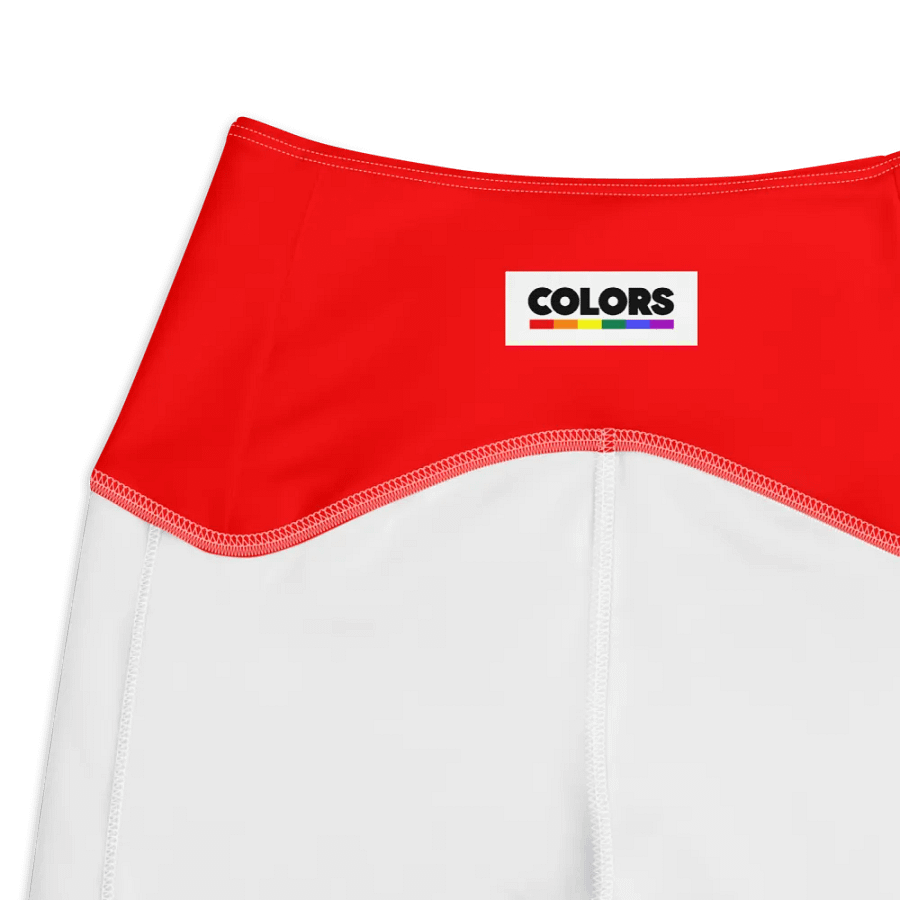 Plain Color Red Leggings with Pockets product image (10)