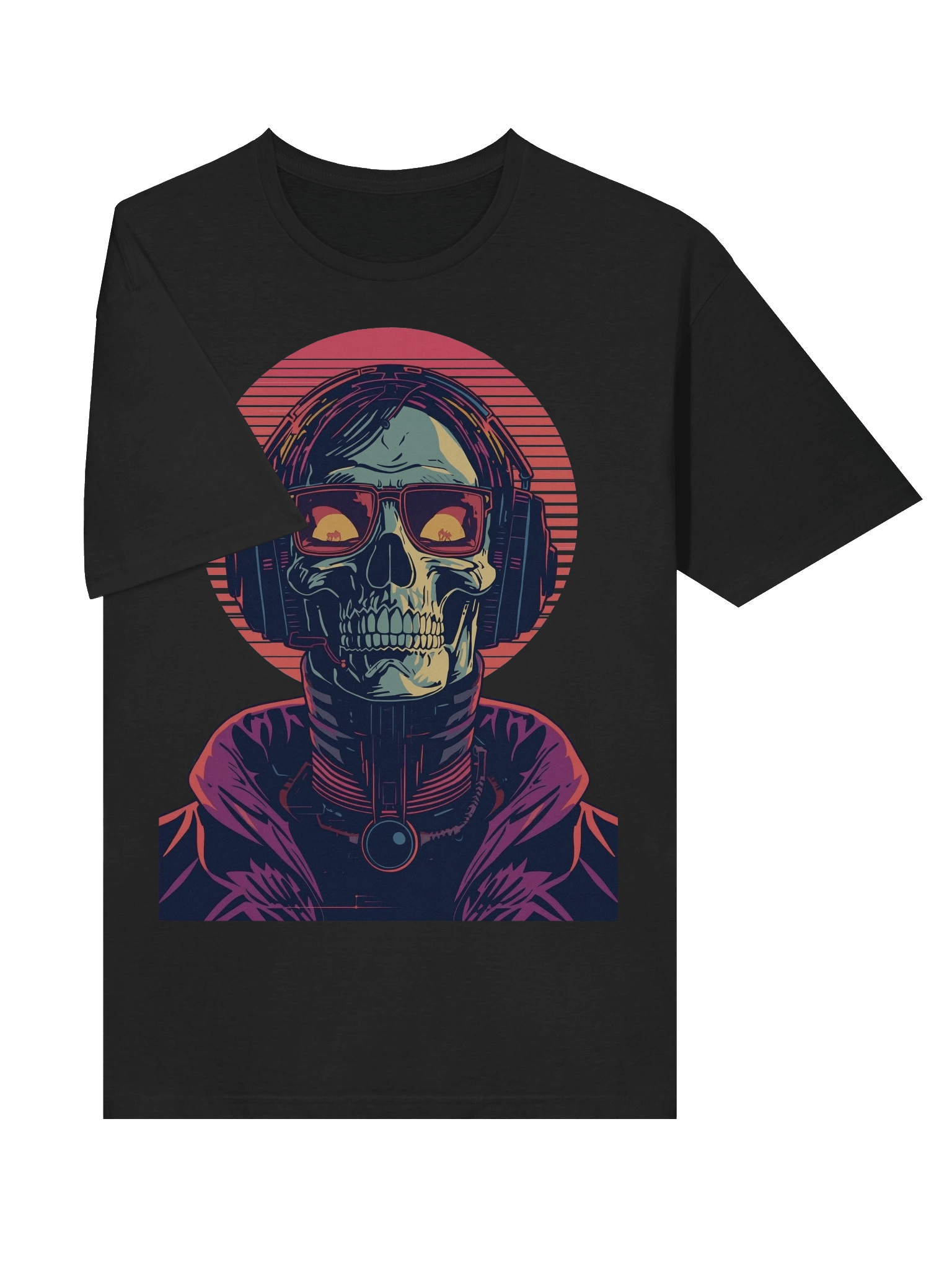 Neon DJ Skull T-Shirt product image (8)