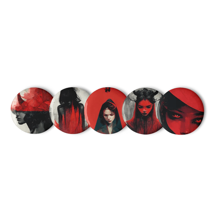 All I could see was Red, red, red... Button Set product image (1)