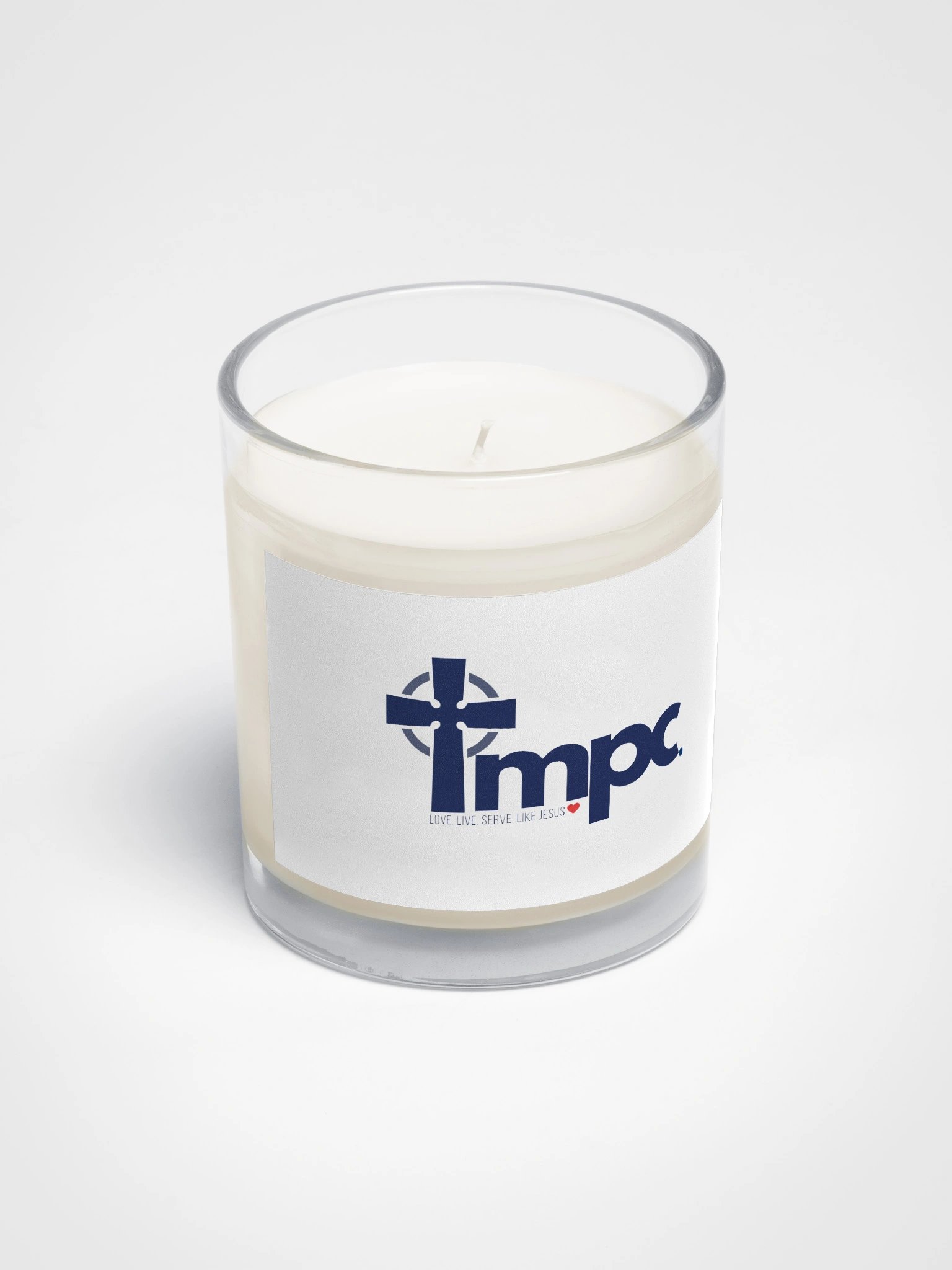 Cross TMPC Logo: LOVE.LIVE.SERVE.LIKE JESUS Unscented Soy Natural Candle product image (2)