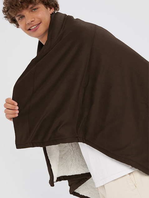 Photo showing Port Authority Embroidered Premium Sherpa Blanket