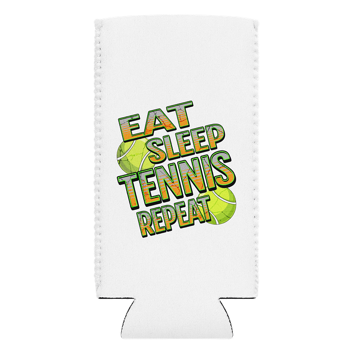 Eat Sleep Tennis Repeat Angle Ball Can Cooler product image (1)