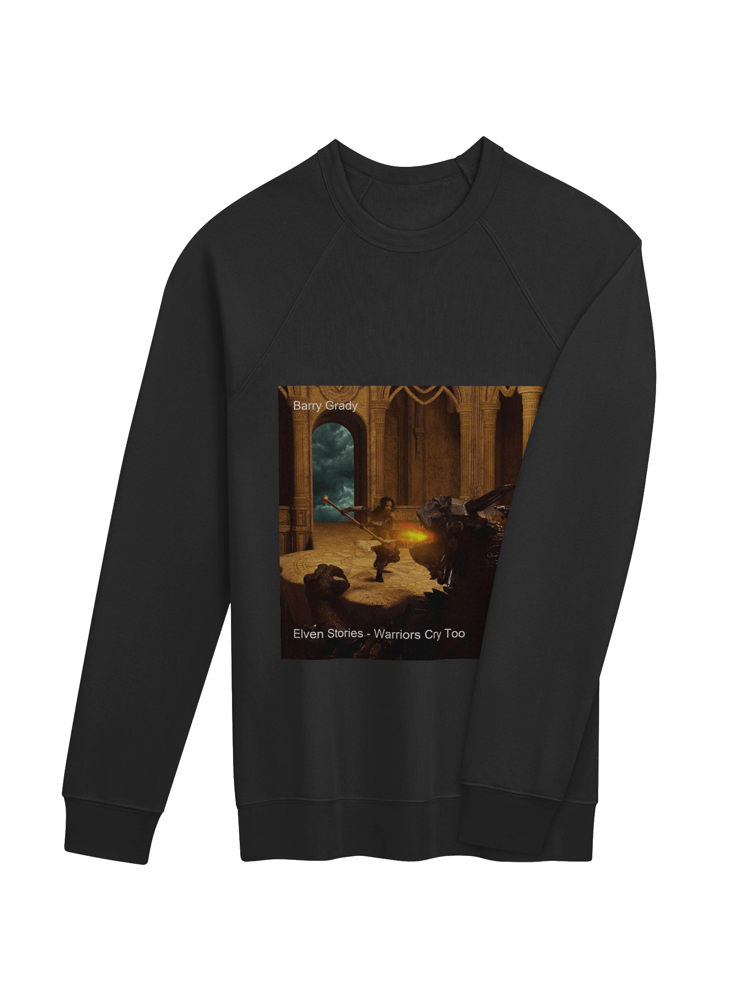'Elven Stories - Warriors Cry Too' - Unisex Raglan Sweatshirt product image (4)