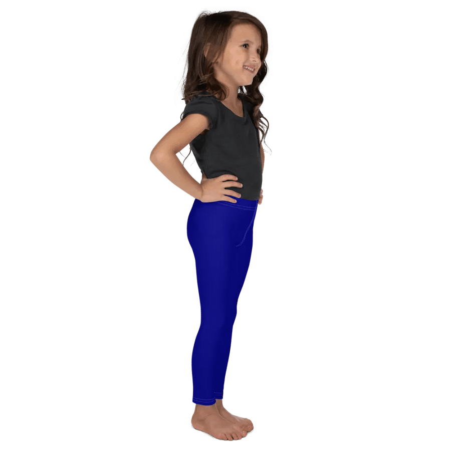 Kids Plain Color Navy Blue Leggings product image (4)