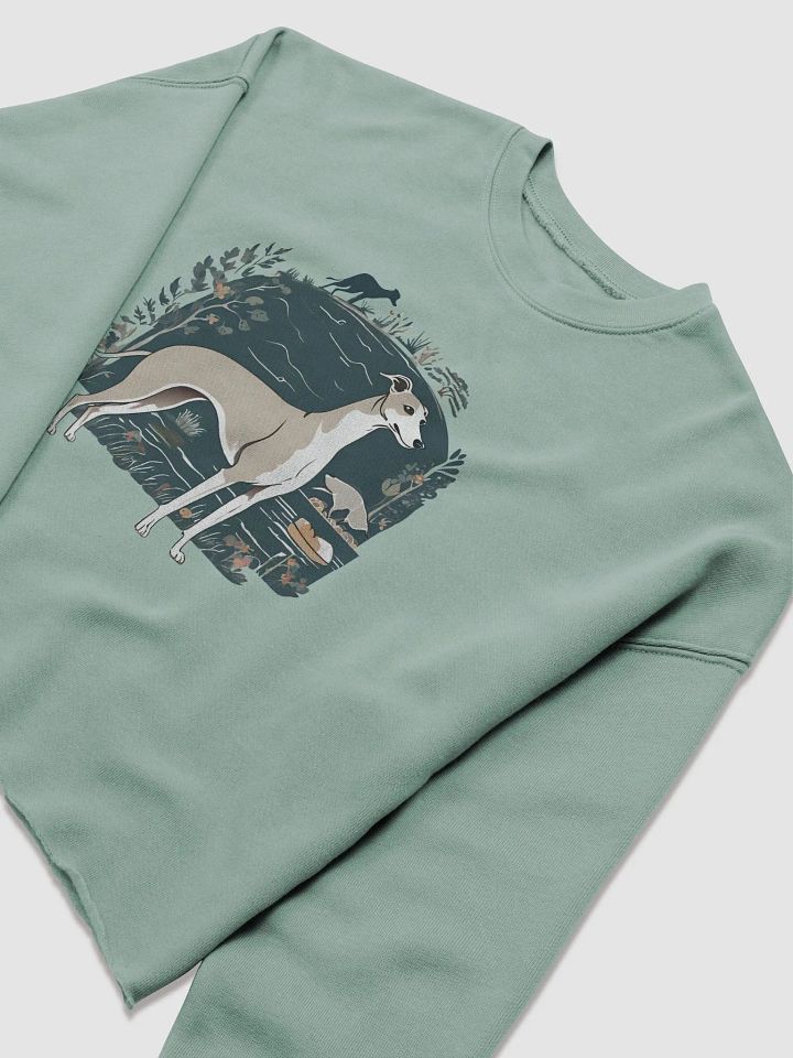 Floral Greyhound Women's Fleece Crop Sweatshirt product image (1)