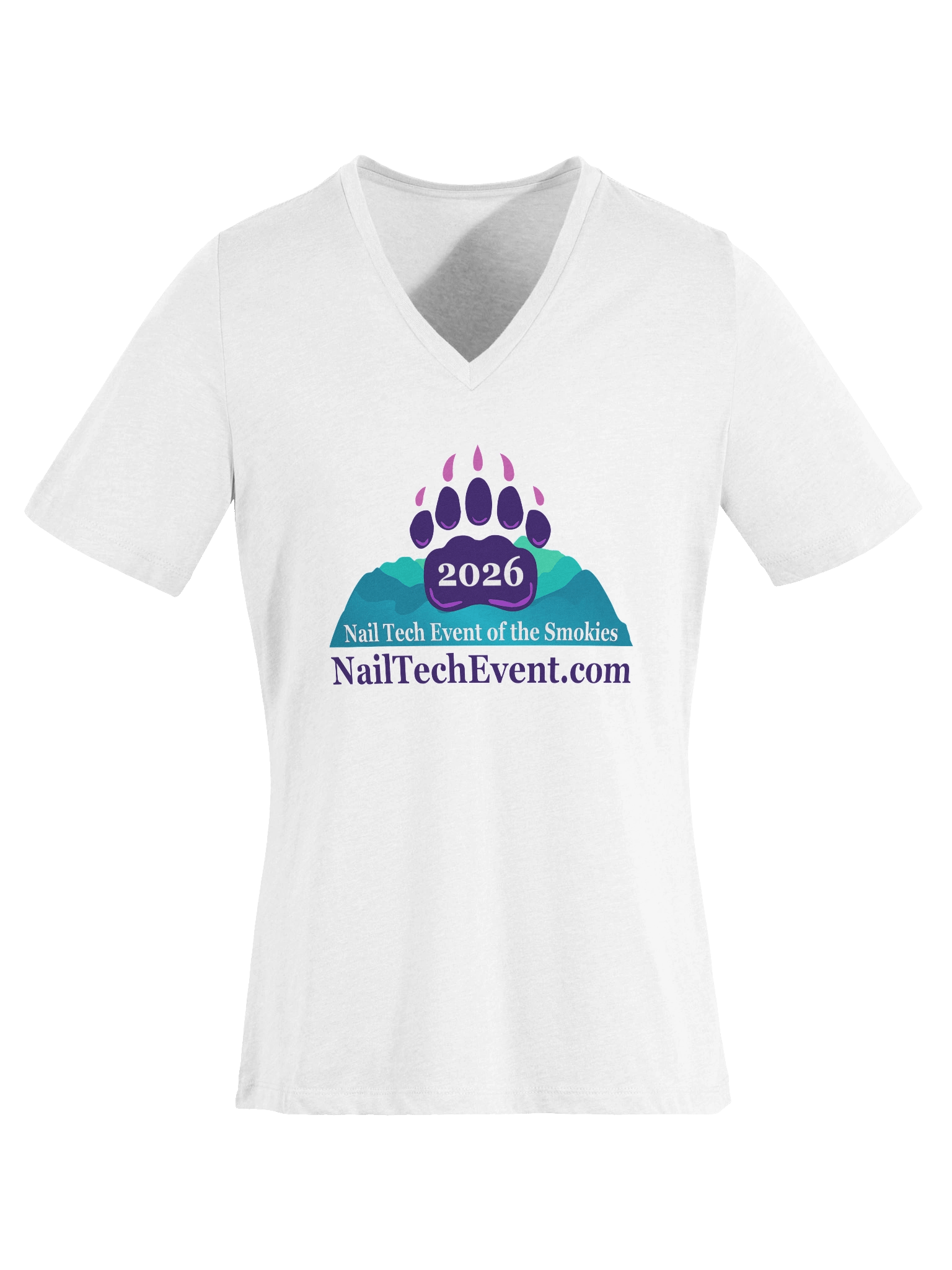 2026 Nail Tech Event Relaxed V-Neck Tee (light colors) product image (6)