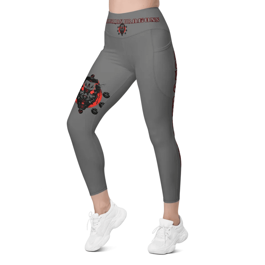 GRAY demon soul square up women's pocket leggings product image (5)