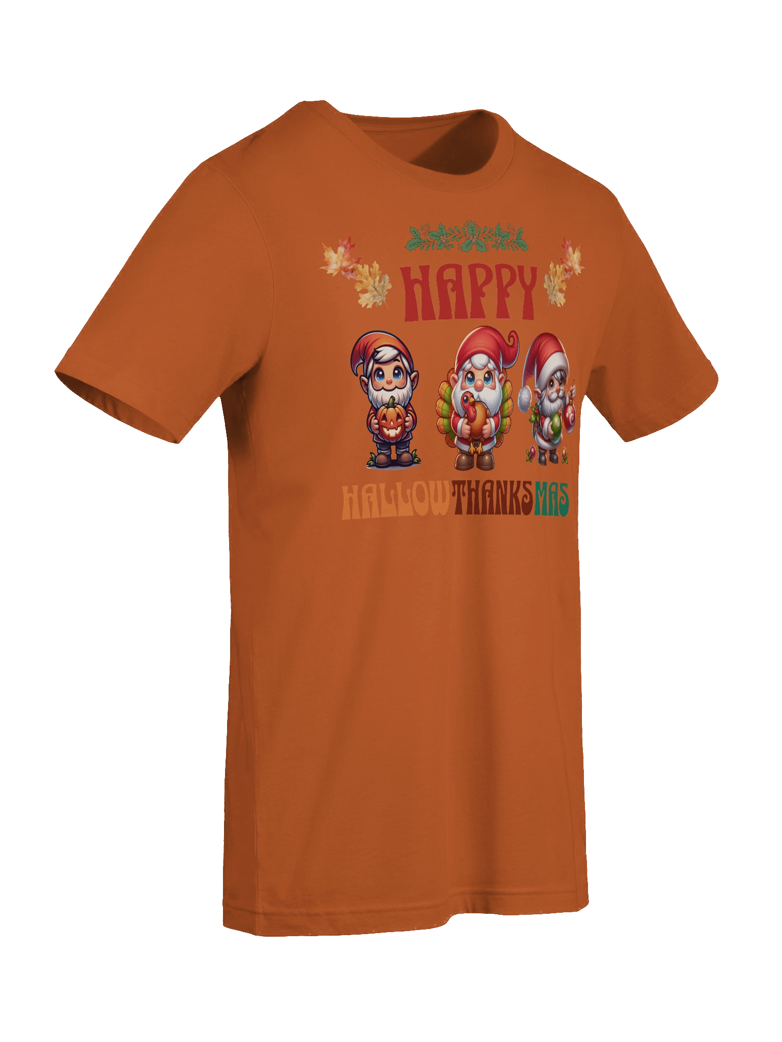 Festive Gnomes Happy HallowThanksMas T-Shirt product image (58)