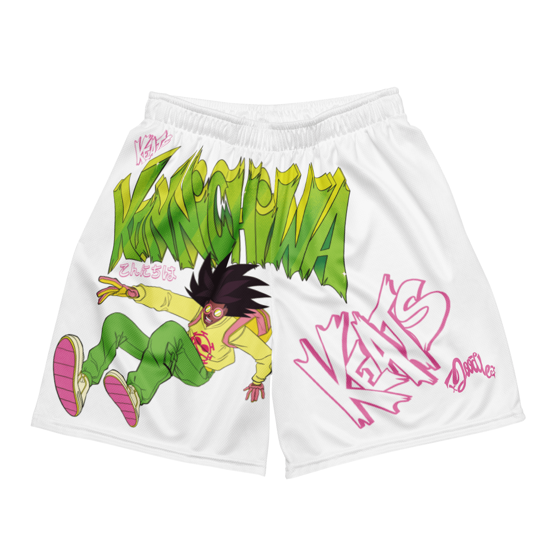 KONNICHIWA - White Mesh Shorts (with pockets) product image (1)