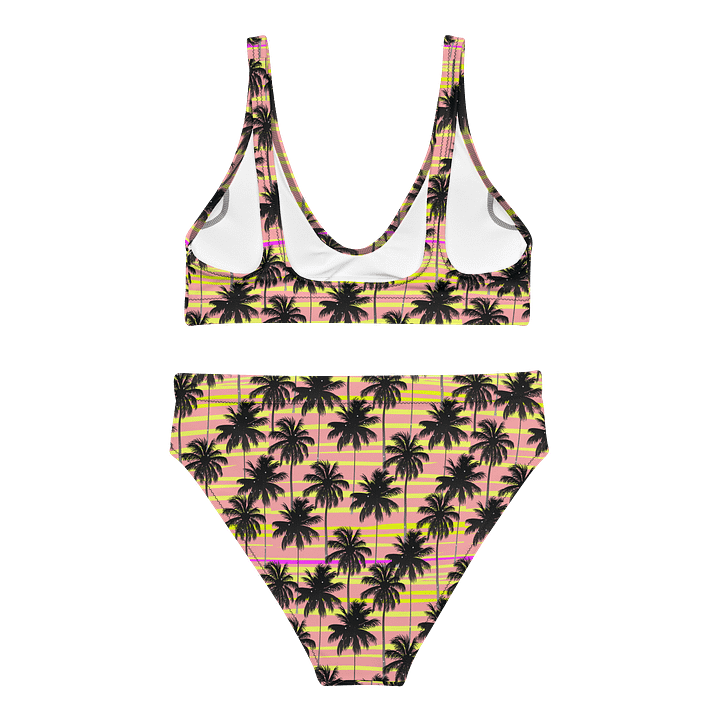 Starry Palms Yellow Pink High-Waisted Bikini product image (2)