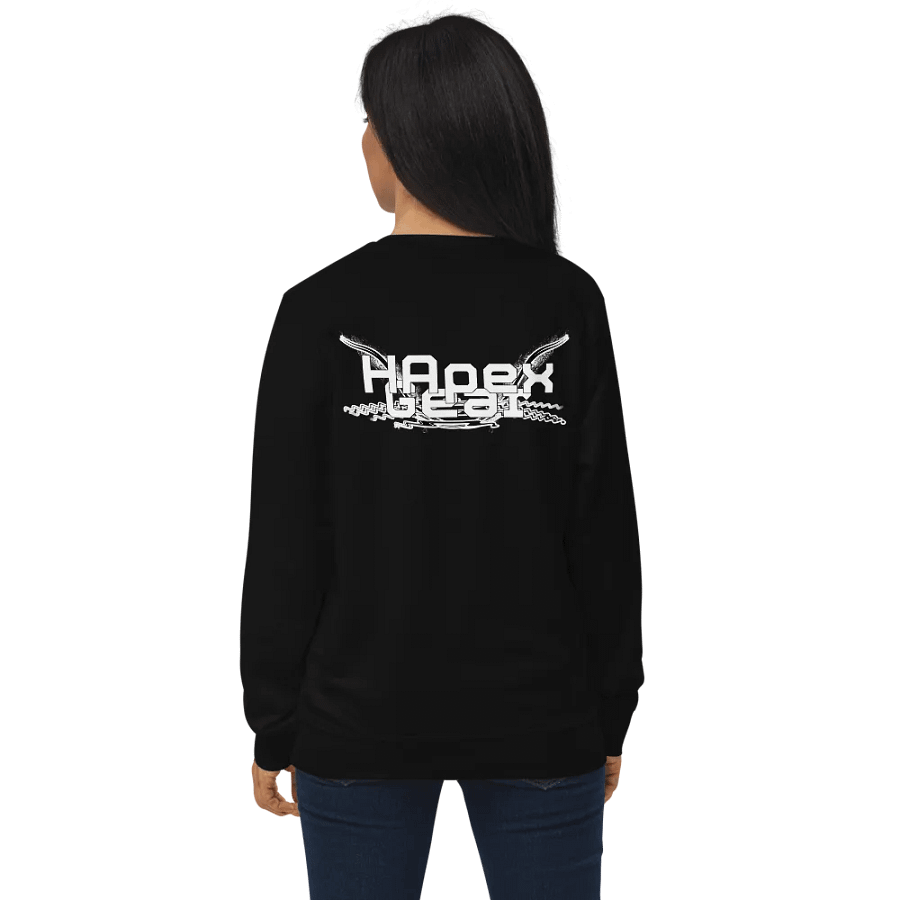 Unisex Organic Sweatshirt - White HApex Gear Black Logo product image (4)
