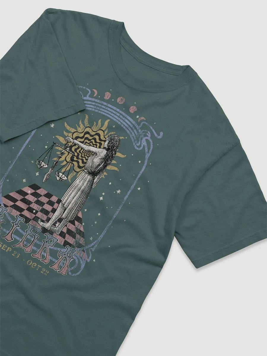 Libra Zodiac Sign Tee | Art Nouveau-Style Grunge Streetwear T-Shirt for September 23 to October 22 Birth Months product image (3)