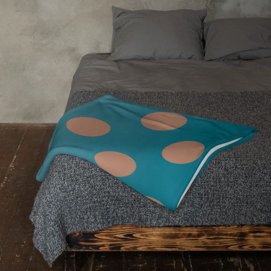 Denim and Brown Polkadots Throw Blanket product image (23)