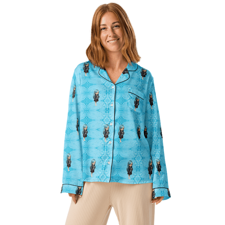 (Aqua CHIBI) K Women's Long Sleeve Pajama Top product image (1)