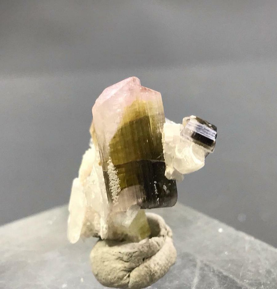 BI-COLOR PINK TOP TOURMALINE COMBINED WITH FELDSPAR NATURAL SPECIMEN, 4.5 GRAM product image (1)