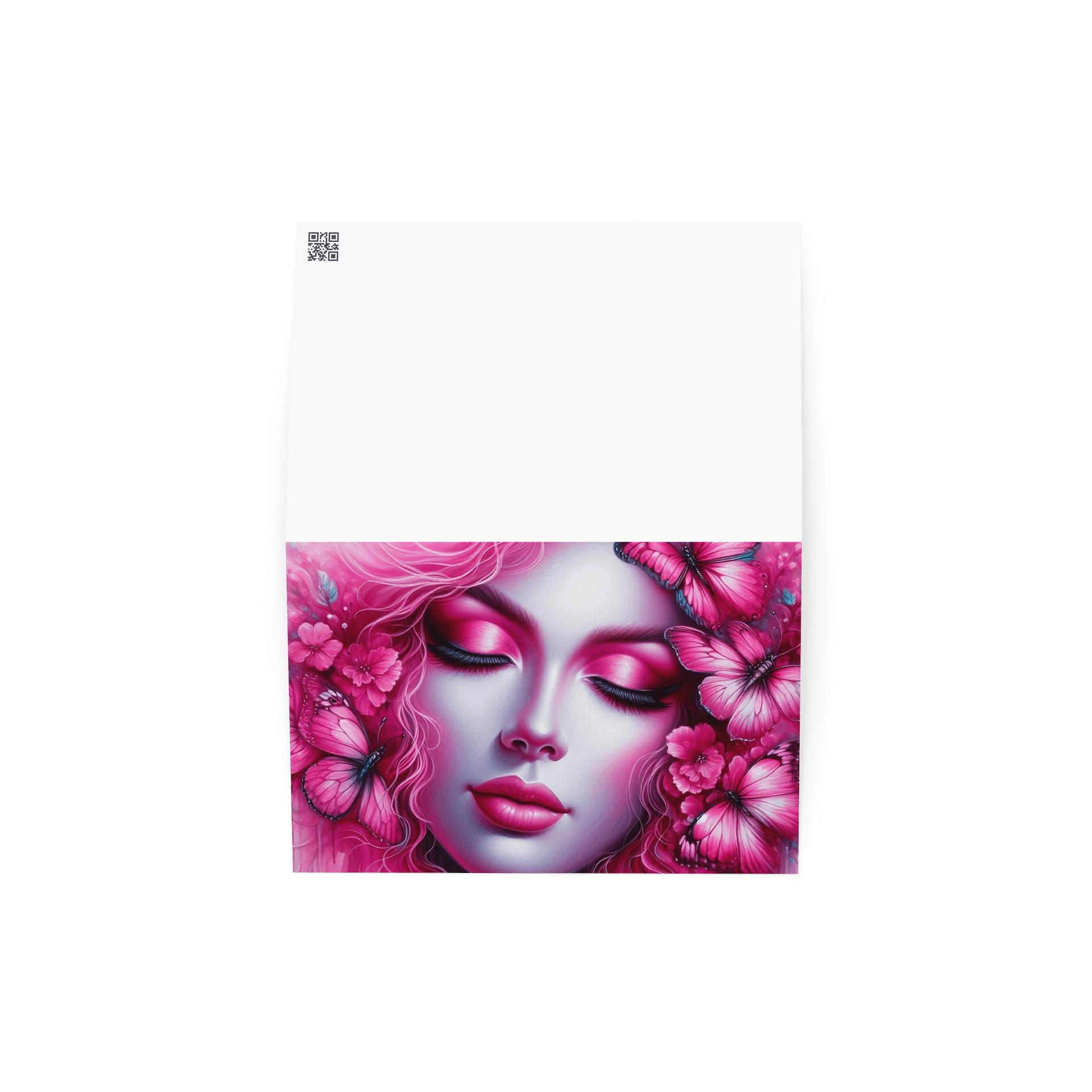 Pink Woman and Butterflies Greeting Card product image (2)