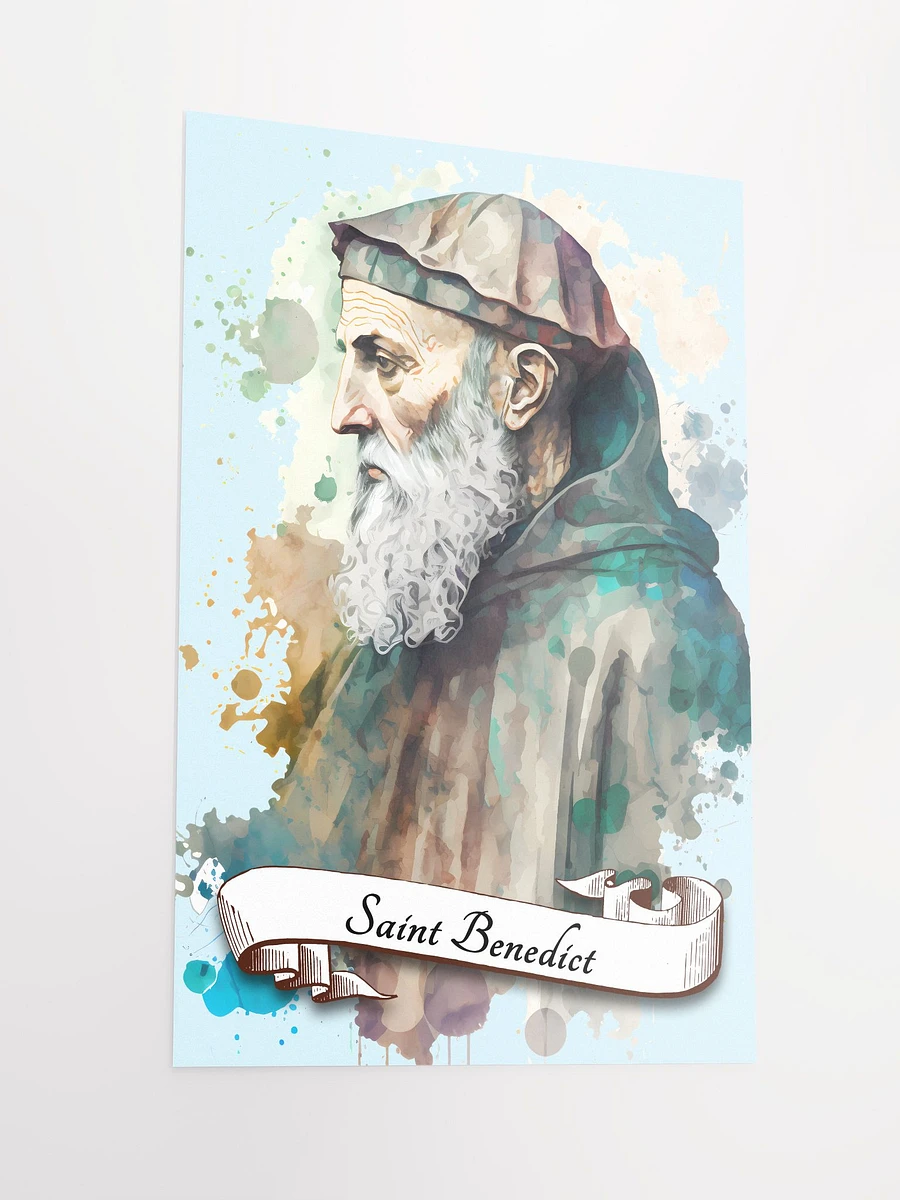 Saint Benedict Of Nursia Father Of Monasticism Patron Saint of Europe, Speleologists, Students, Farmers, Poison Victims, People Suffering from Infectious Diseases Matte Poster product image (4)