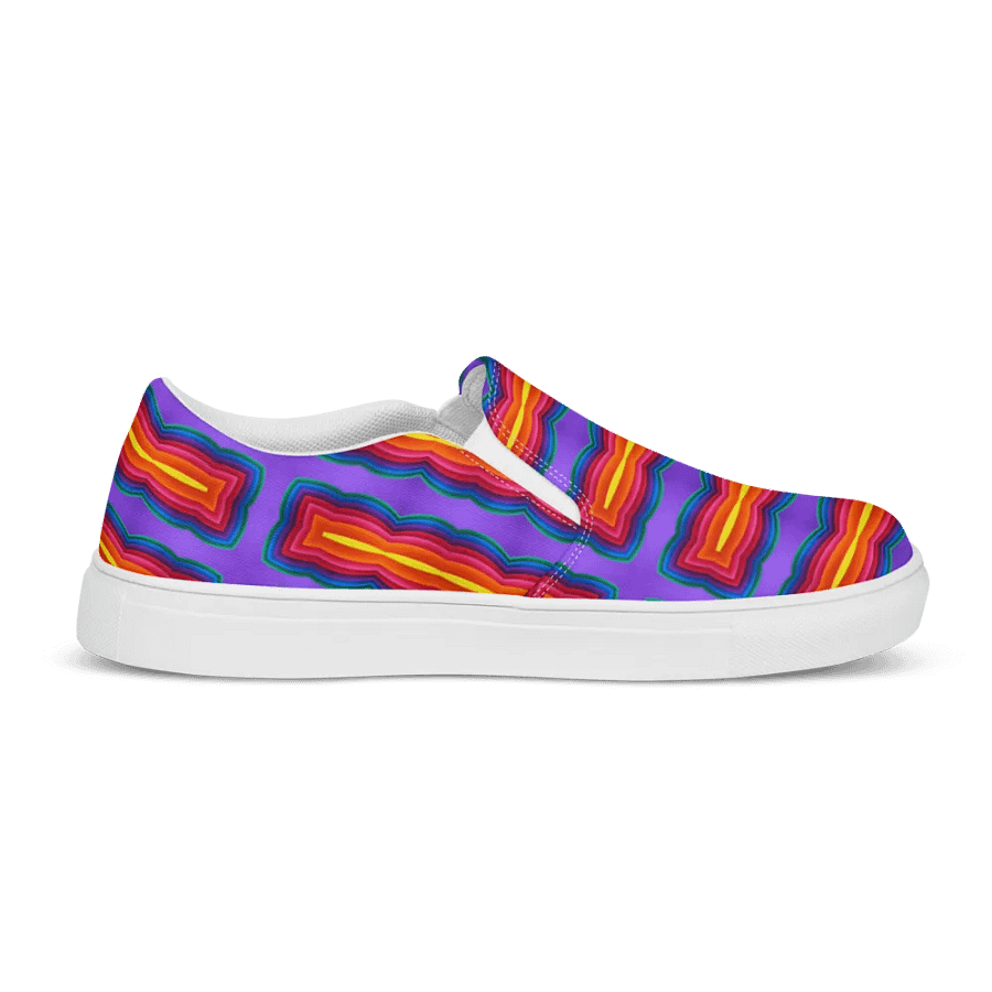 Vivid Mosaic Pattern -Women's Slip-On Canvas Shoes product image (11)