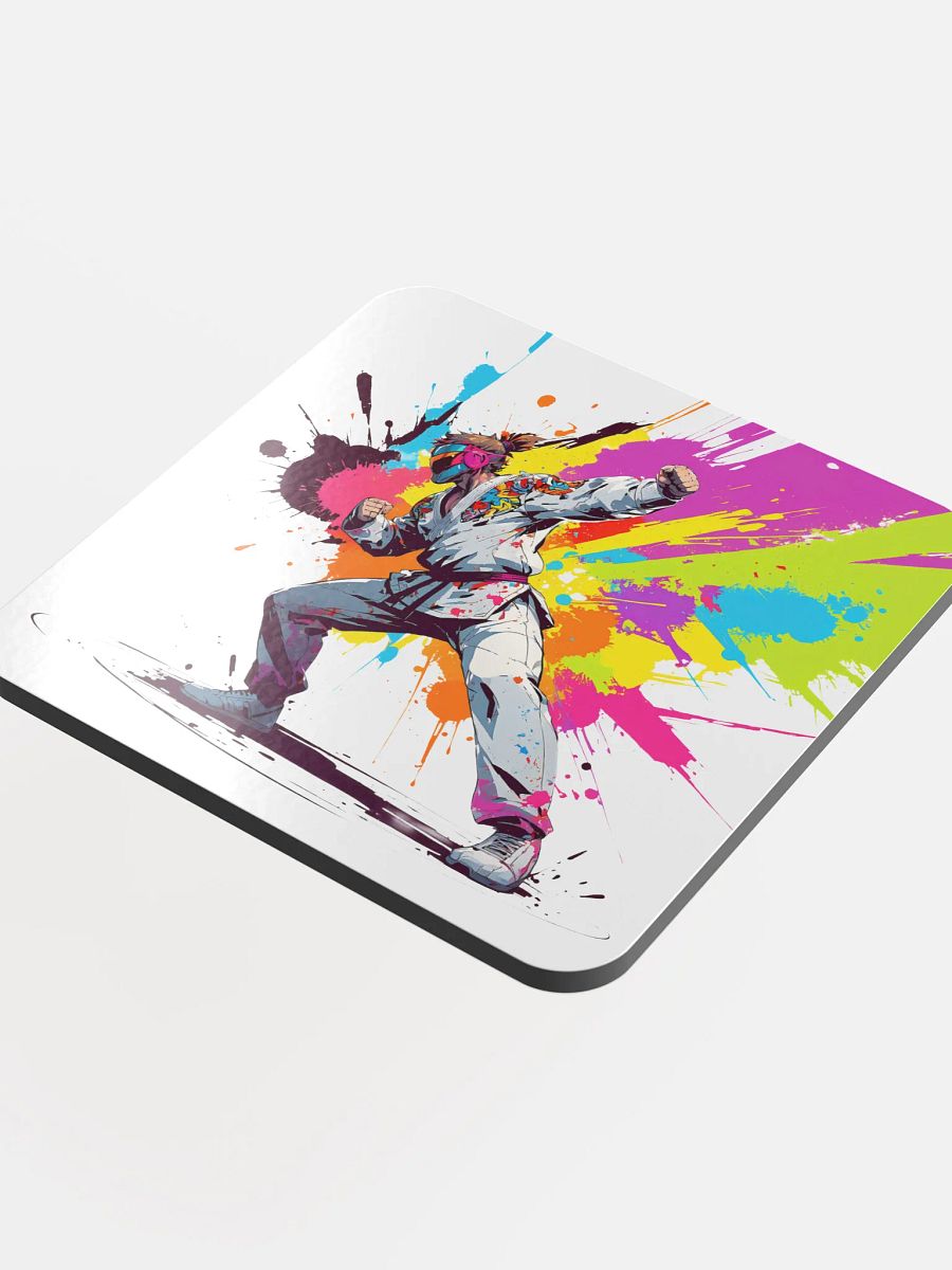 Glossed Cork Coaster ( D_0144_Color Kick Taekwondo Boy of the Streets ) product image (4)