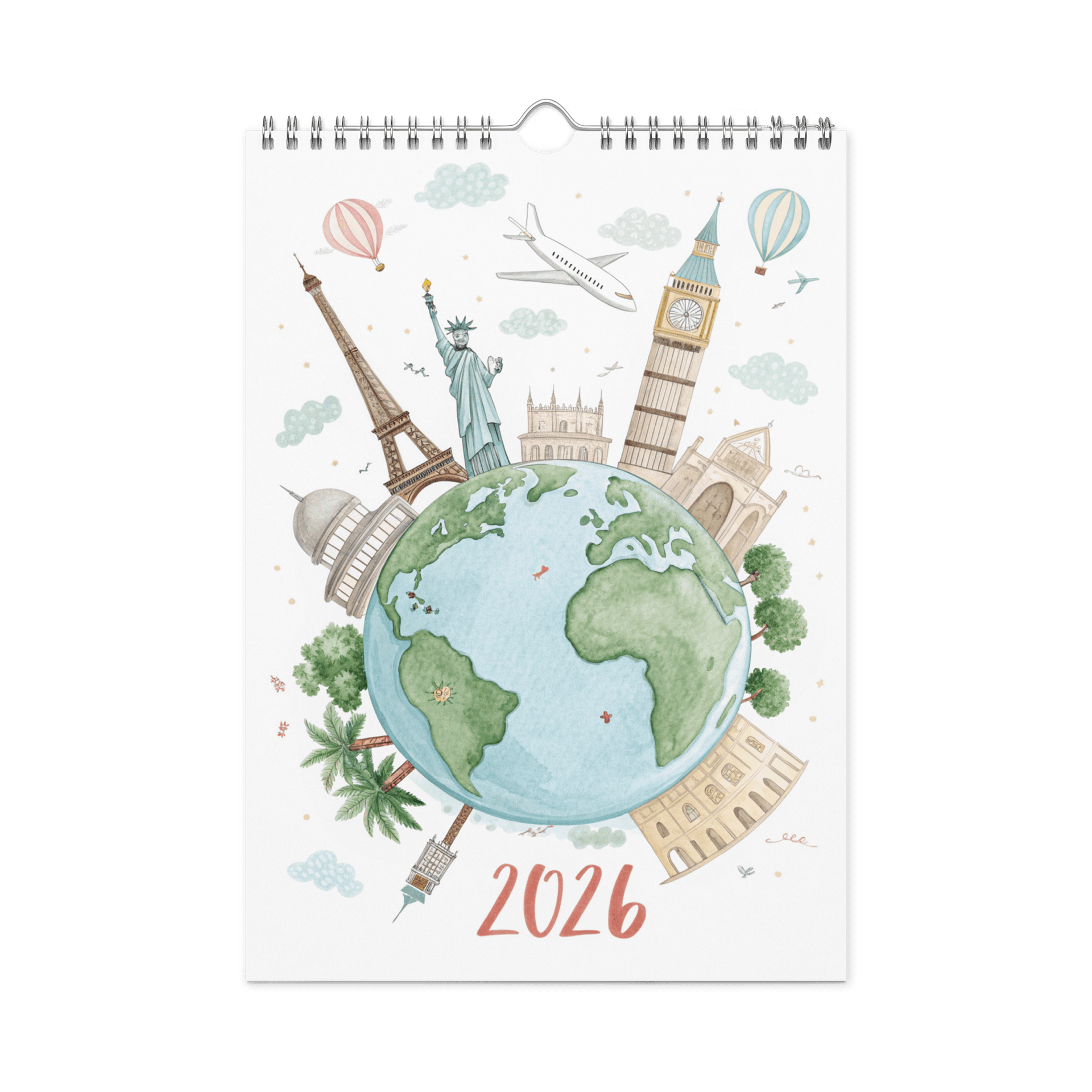 WORLD CAPITALS WATERCOLOR WALL CALENDAR 2026 product image (3)