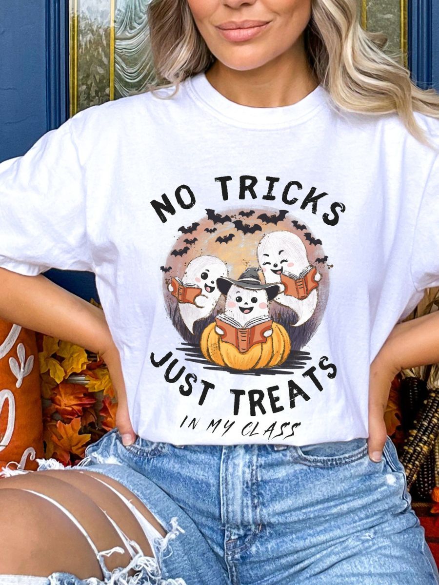 Hand-Drawn Spooky Season Teacher Ghost Tee product image (73)