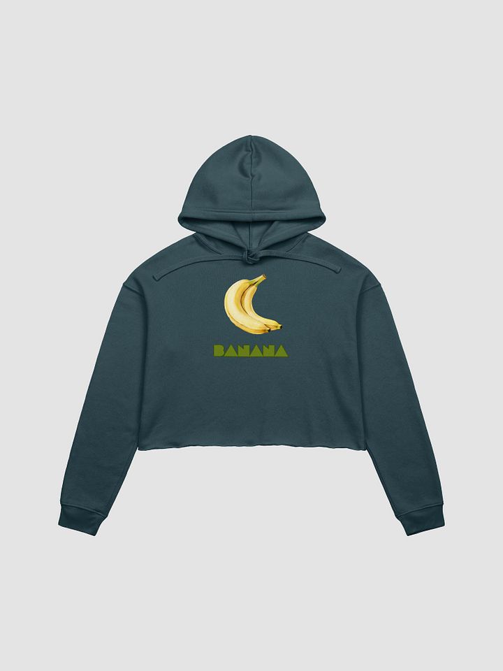 BANANA MOTIF FLEECE CROP HOODIE product image (3)