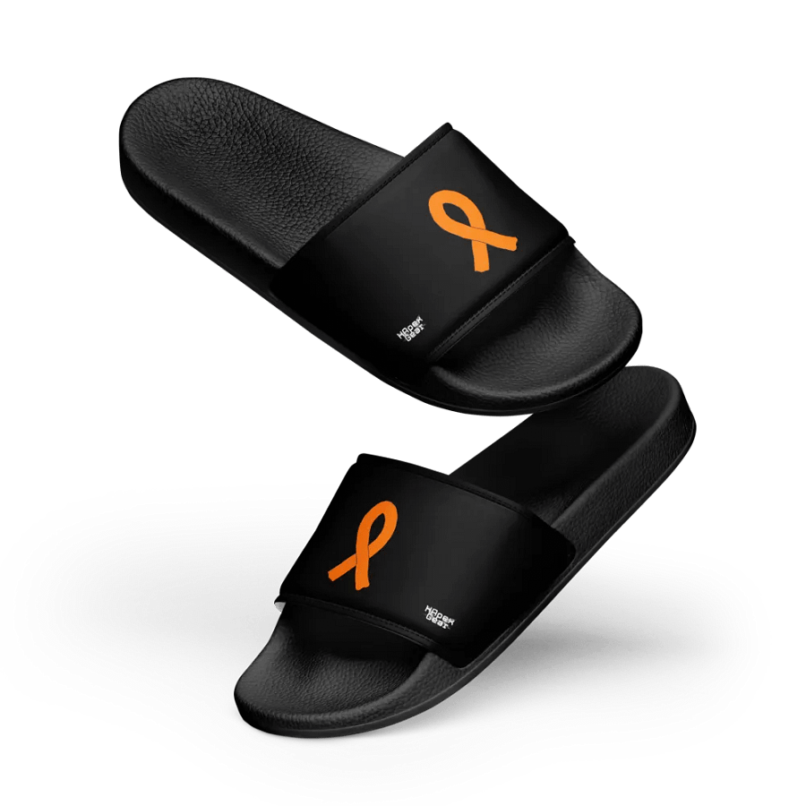 White HApex Gear White Logo Cancer Awareness Orange Ribbon. Black Women's Slides product image (11)