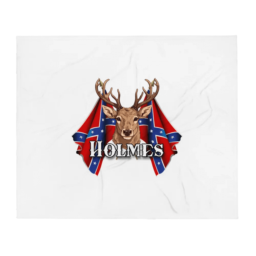 "Holmes" Last Name Rebel Redneck Deer - Throw Blanket product image (1)