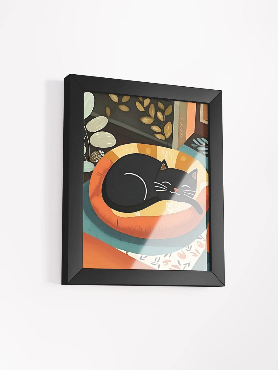 Modern Folk Art Cozy Catnap Framed Matte Poster product image (13)