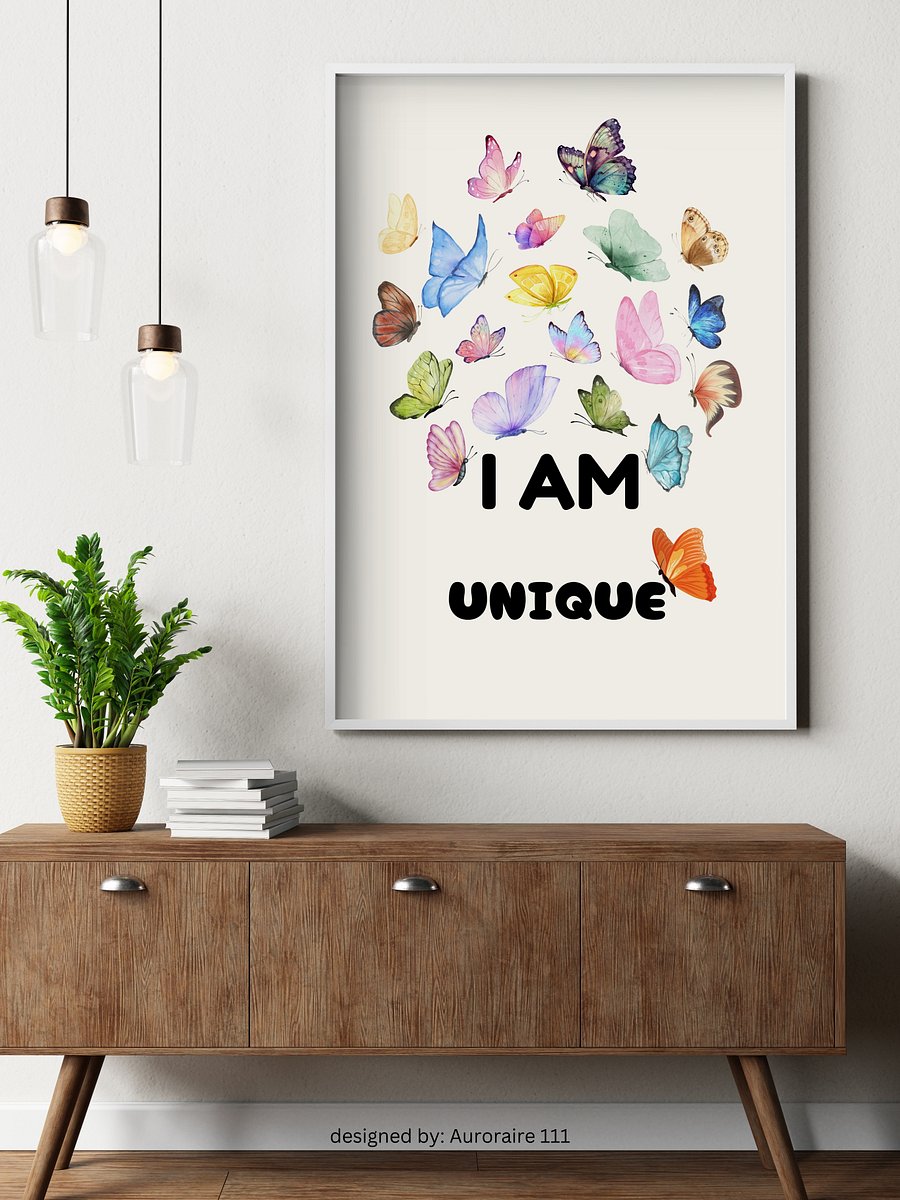 I AM Unique - Printable Wall Art | Digital Poster Download | Multiple Sizes Included product image (7)