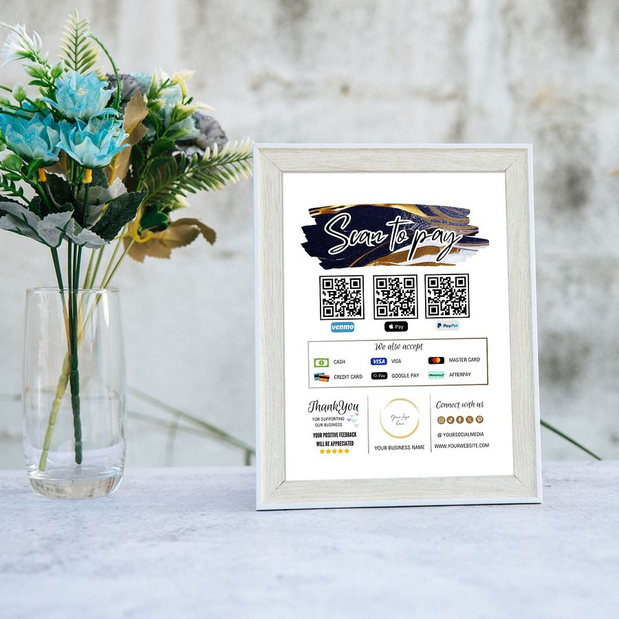 Aurelia - Scan To Pay QR Code Sign Template product image (8)