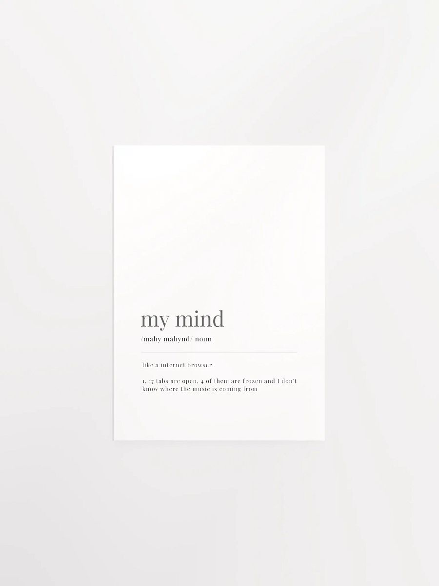 My Mind Definition Poster Print product image (1)