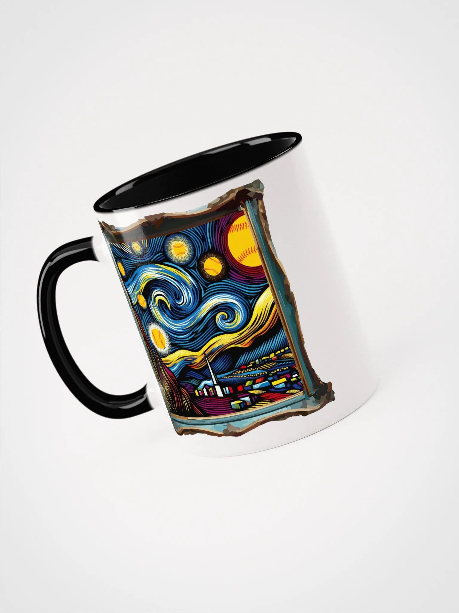 A Softball Starry Night Van Gogh Ceramic Mug product image (24)