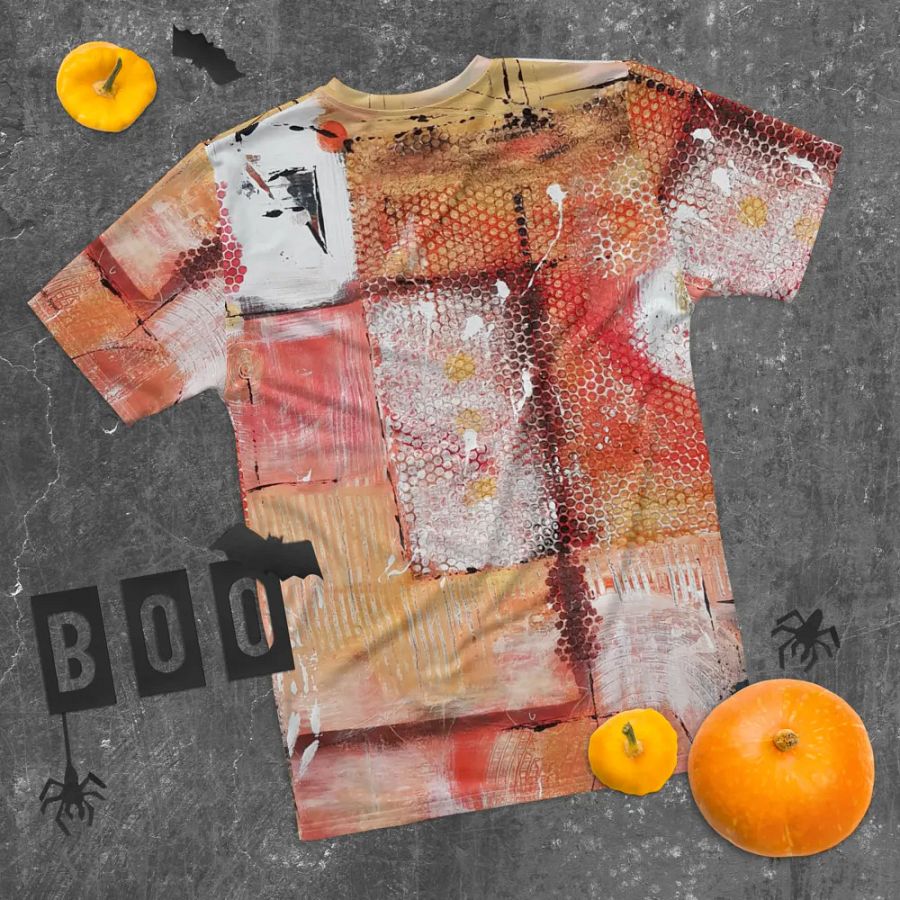 original painting mixed media, on all over print tshirt product image (10)