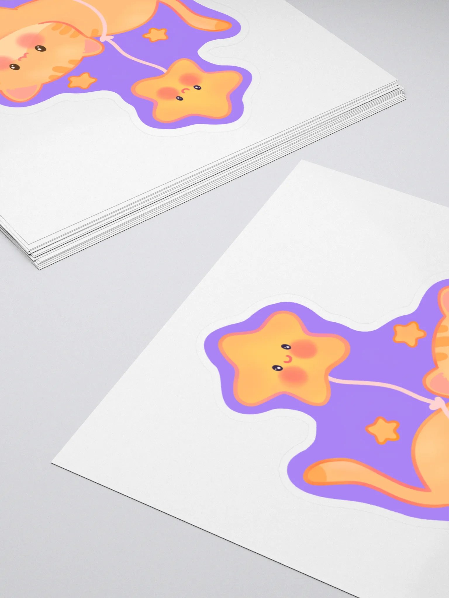 Starry Orange Cat Vinyl Sticker product image (4)