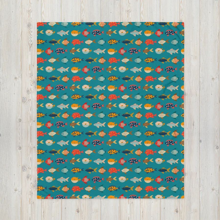 Fishes Being Fishes - Throw Blanket product image (4)