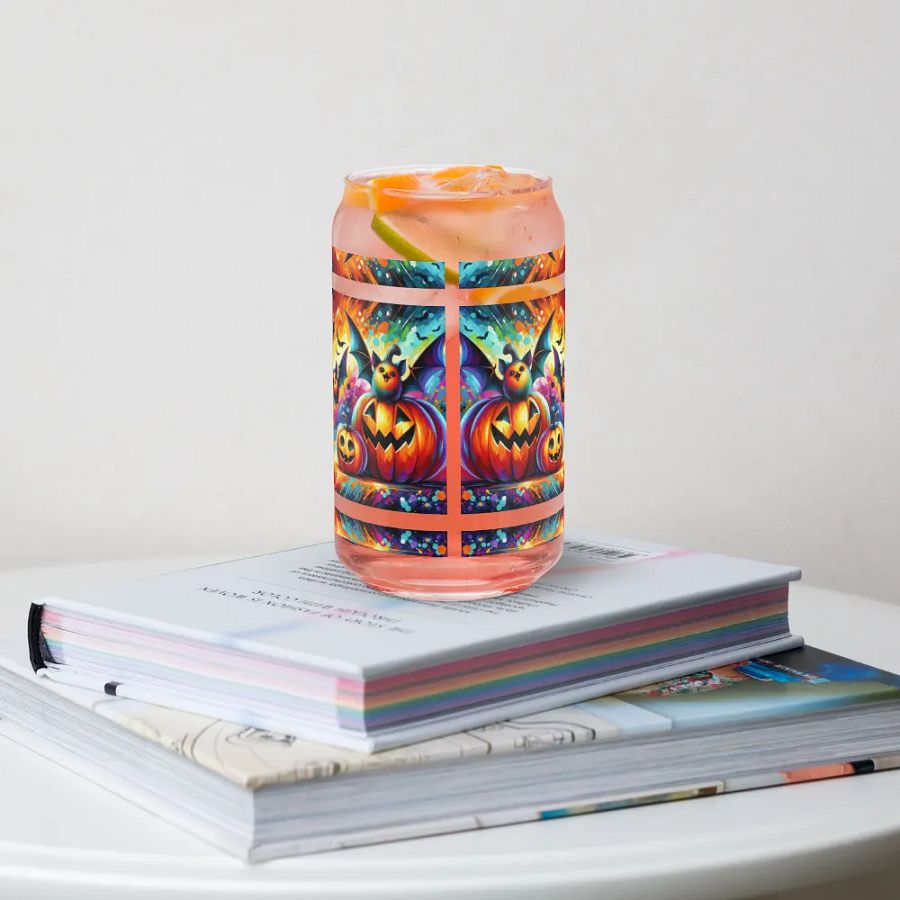 Beautiful Bats & Pumpkins Halloween Themed Glass product image (4)