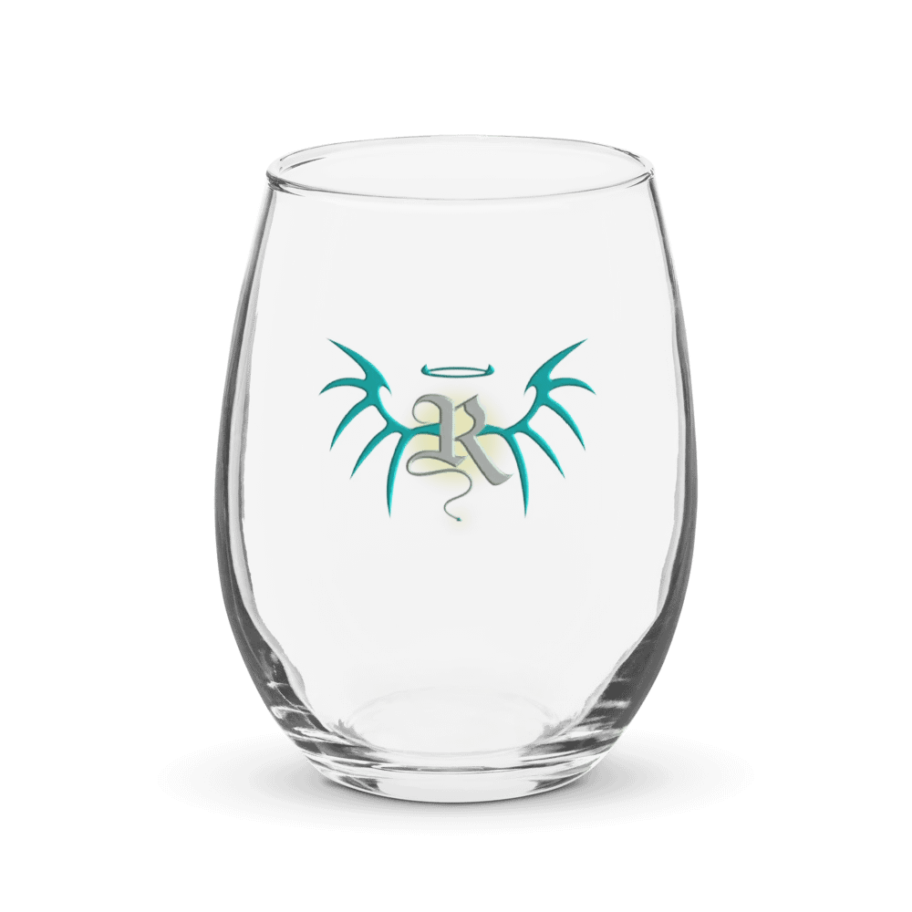 RafaZafar Logo Stemless Wineglass (silver aura) product image (1)