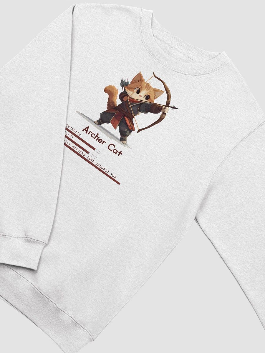 RPG Archer Cat Unisex Crewneck Sweatshirt for gamers and cat lovers product image (8)