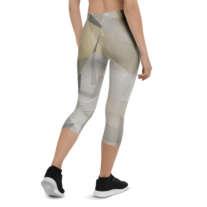 Beige Triangle Abstract Capri Leggings product image (2)